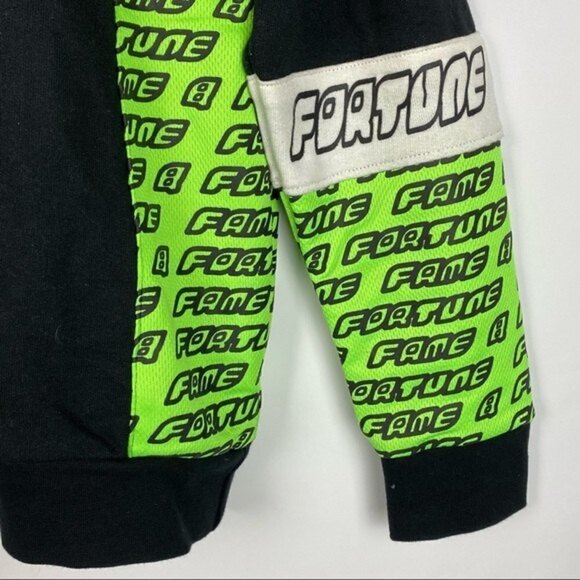 Fame & Fortune Hollywood Motor Sweater Mens Medium Black Green Logo Crewneck - Picture 5 of 6